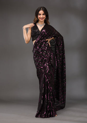 Grey - Sequins - Sarees: Buy Latest Indian Sarees Collection Online