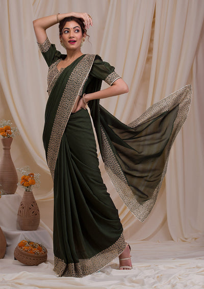 Buy Yellow Gotapatti Net Saree - Koskii