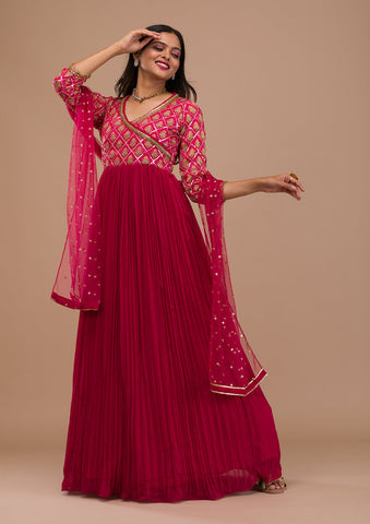 Buy Orange Floral Wrap Anarkali Maxi Dress Online At Best Price -  Sassafras.in