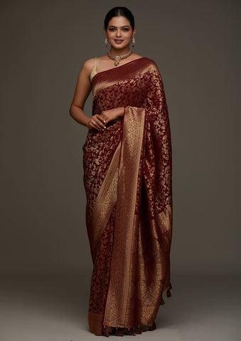 Maroon plain saree shapewear - G3-WSP00038