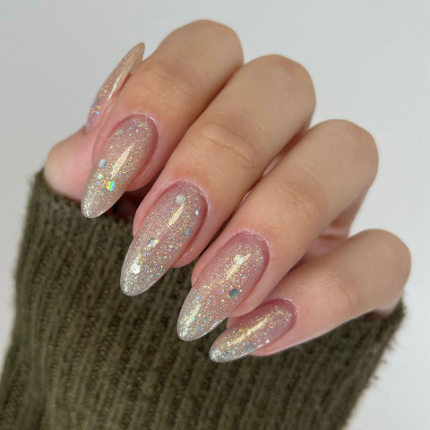 Iridescent Glitter Nails