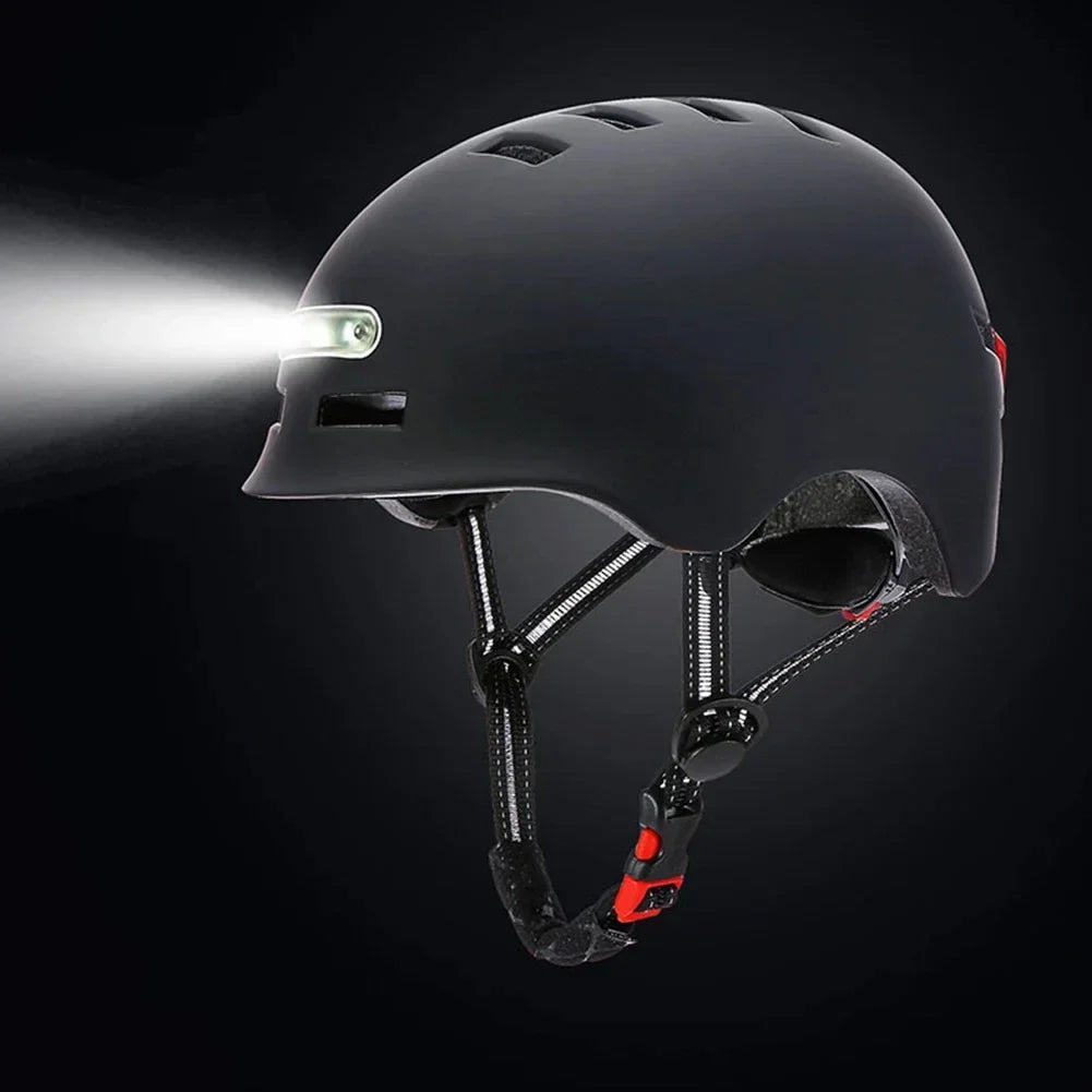 Bicycle Helmet with Light Riding Cap