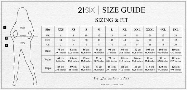 21SIX Sizing Guide