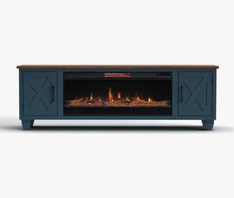 Realcozy 78 inch electric fireplace tv stand Liberty farmhouse modern aesthetic