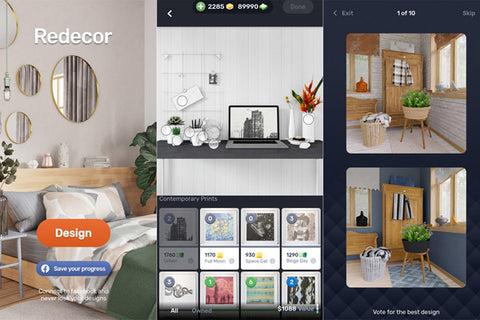 interior design game app, gaming decorator furniture mockup 3D model