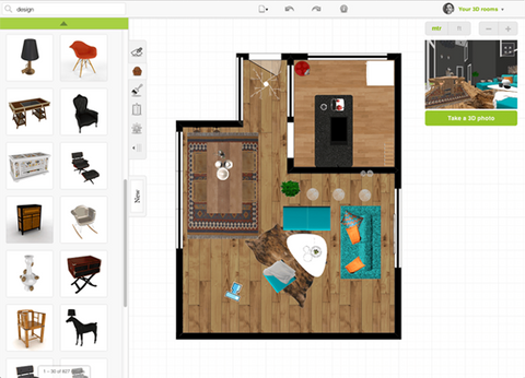 Room builder, interior design tool, mockup furniture 2D 3D home decor