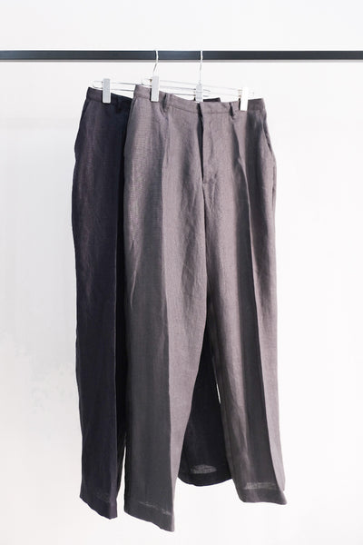 圧｜HEAVY LINEN NO-PLEAT SLACKS｜FUJI 24SS｜えん -en-