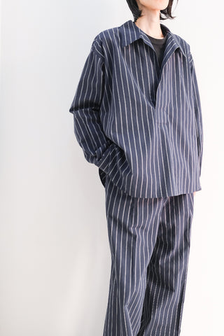 のんびり｜nemaki skipper shirt,wide slacks｜satou 24SS｜えん -en-