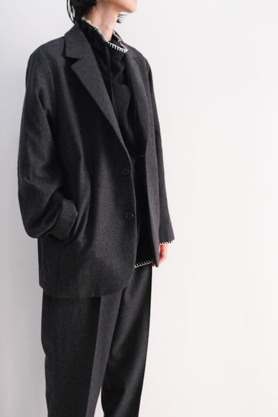 As expected | Full-length wool tailored jacket, stand collar shirt, easy tapered pants | Yamauchi 23AW | En -en-