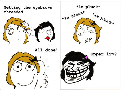 women hair removal meme
