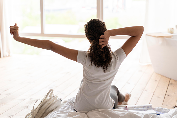 Woman who woke up refreshed