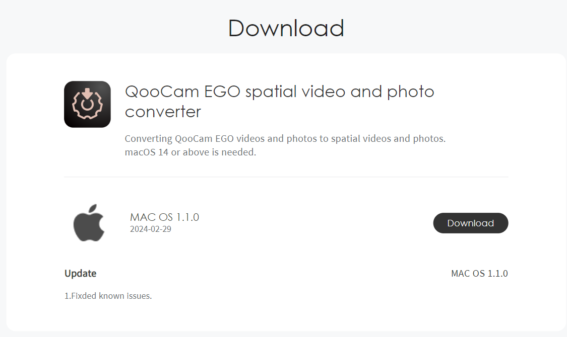 QooCam EGO 2024 new update! -support MV-HEVC (Spatial Video) and HEIC Spatial Photo for the Apple Vision Pro