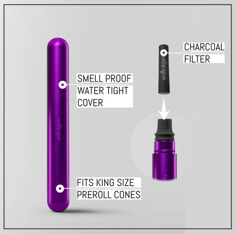 Coughless Filter Tips with aluminum carrying case for joints and