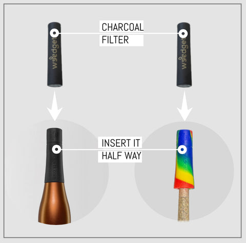 how to insert charcoal filter tips into maze-x pipe and tic-toke filter tip