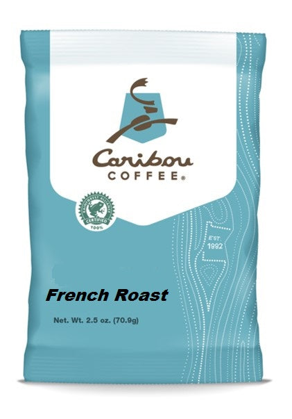 Caribou French Roast 2.5 oz packages, 18 packages per case (Short Dated)