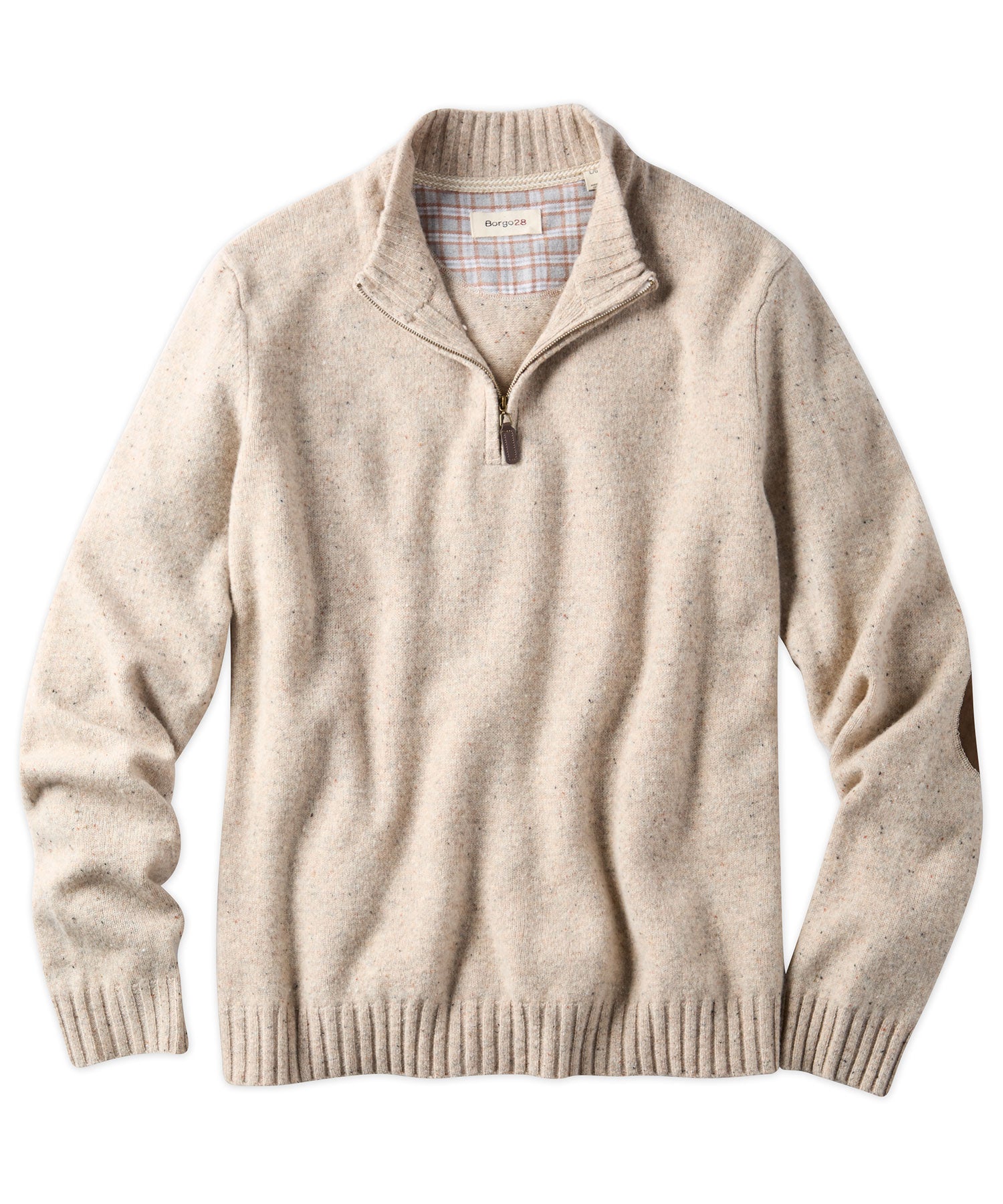 Gray Quarter-Zip Merino Wool Sweater