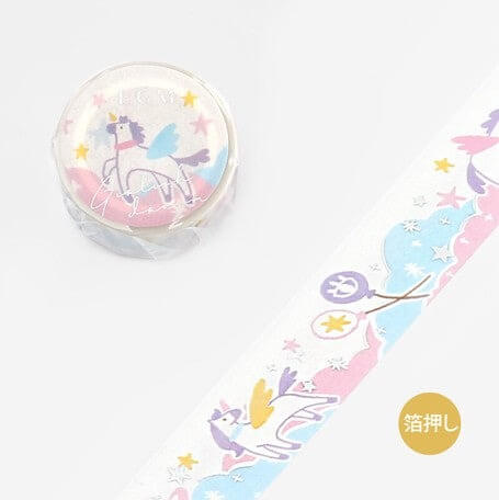 Celestial Bookcase Washi Tape – Rainbow Space Unicorn