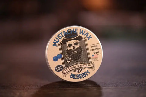 1oz silver tin bilberry mustache wax