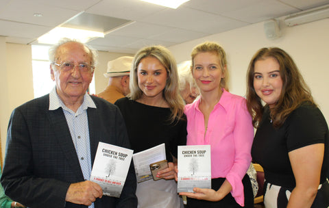 Ivor Perl BEM with Rachel Riley MBE, granddaughters Lia and Eloise photo Jewish Care
