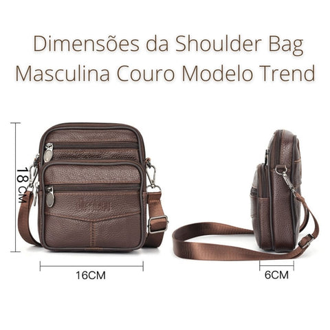 Dimensões da Shoulder Bag Masculina Modelo  Trend