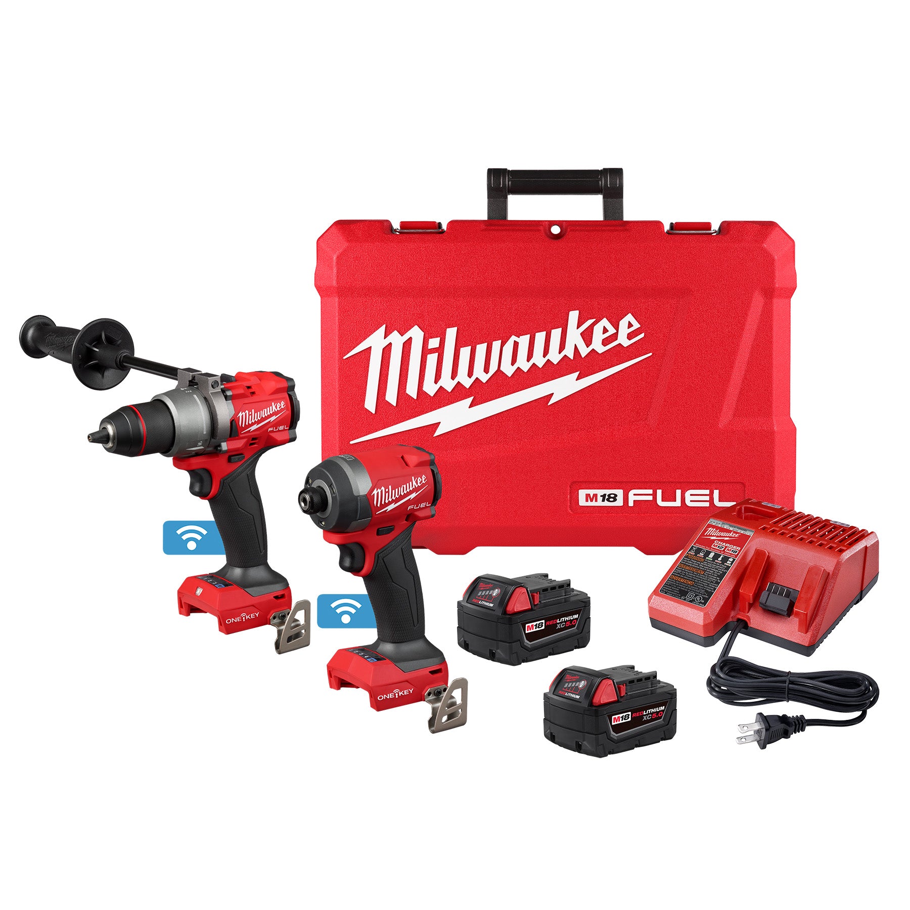 M18 FUEL 18V Lithium-Ion Brushless Cordless 1/2 in. Impact Wrench  w/Friction Ring Kit w/One 5.0 Ah Battery and Bag