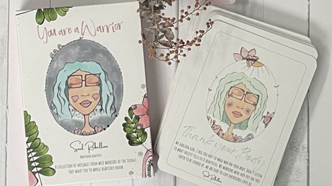 Affirmation cards with illustrations of a woman - Giddy Vibes