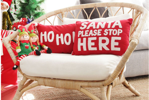Santa stop here christmas cushion