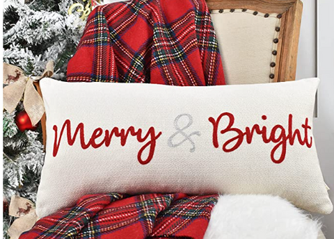 Merry and bright pillow - giddy vibes