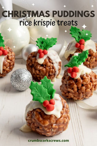 Rice krispy balls covered in chocolate to represent misteltoe - Giddy Vibes