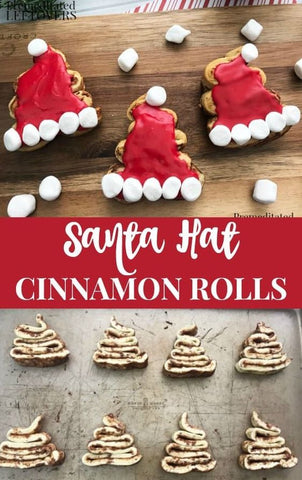 Cinnamonrolls decorated as santa hats - Giddy Vibes