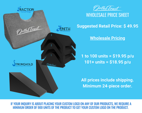 OrthoTrust Wholesale pricing sheet Orthotics for neck and back pain