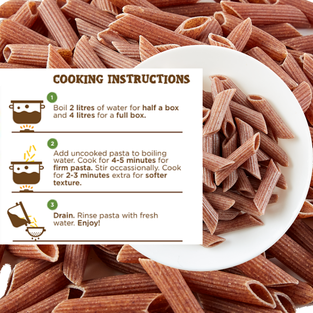 Plant Protein Red Kidney Bean Penne Pasta – Long and Short Foods