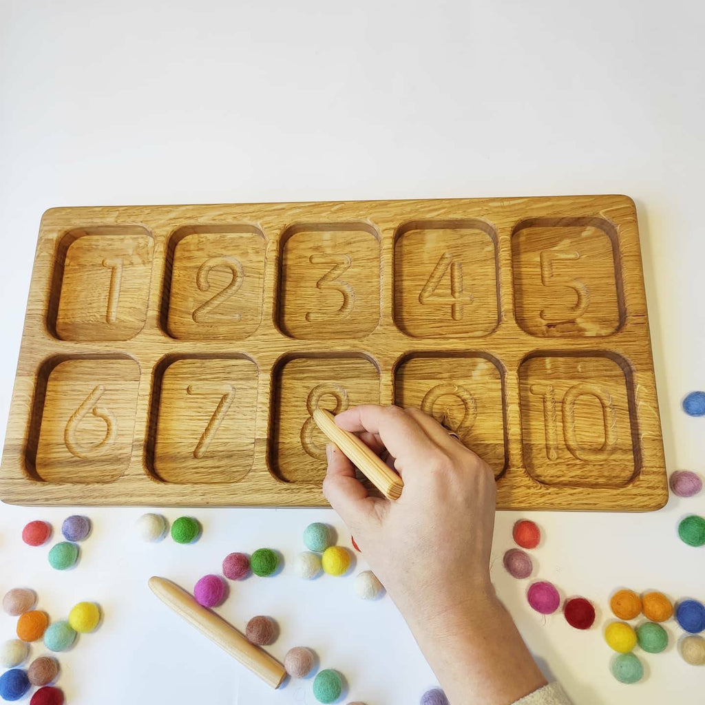 Montessori sorting trays with 10 sections WITHOUT numbers – THREEWOOD