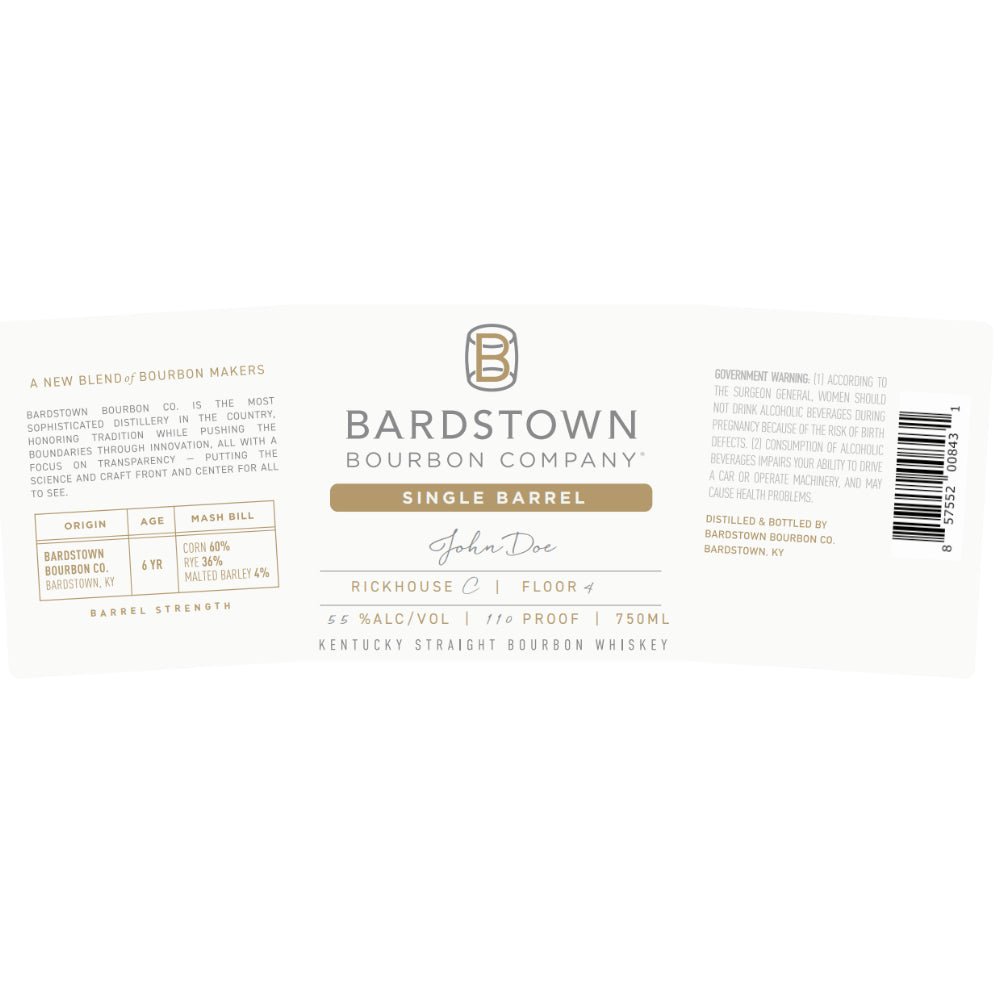 Bardstown Bourbon 6 Year Old Single Barrel Straight Bourbon