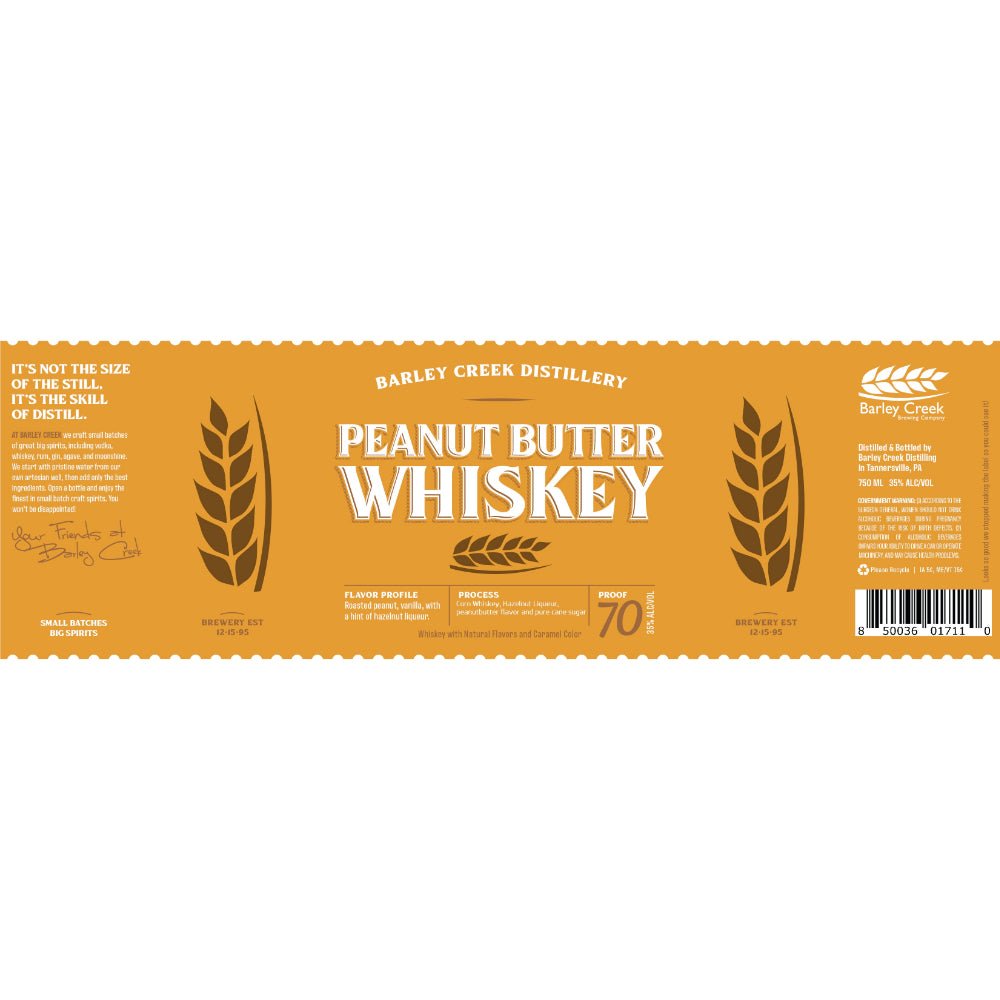 Barley Creek Distillery Peanut Butter Whiskey