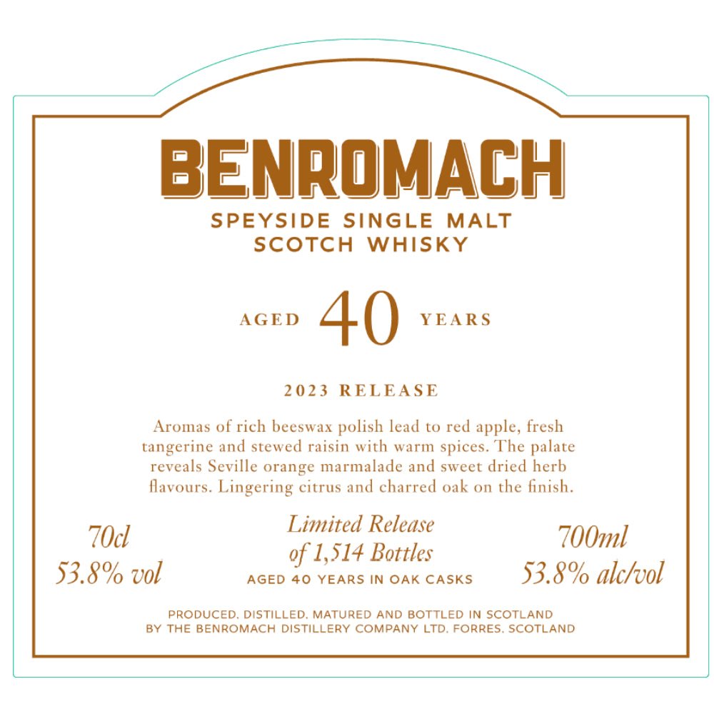 Benromach 40 Year Old 2023 Release