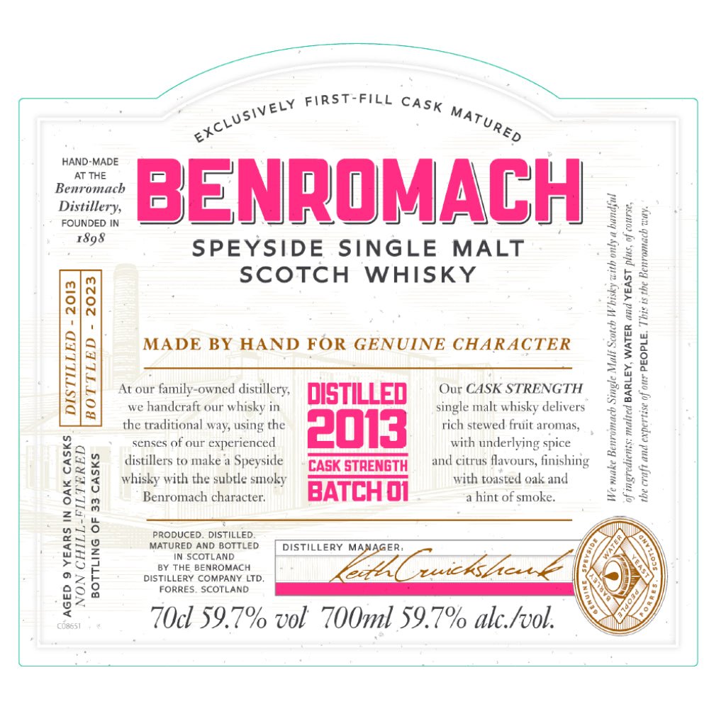 Benromach Cask Strength Vintage Batch 1 - 2013