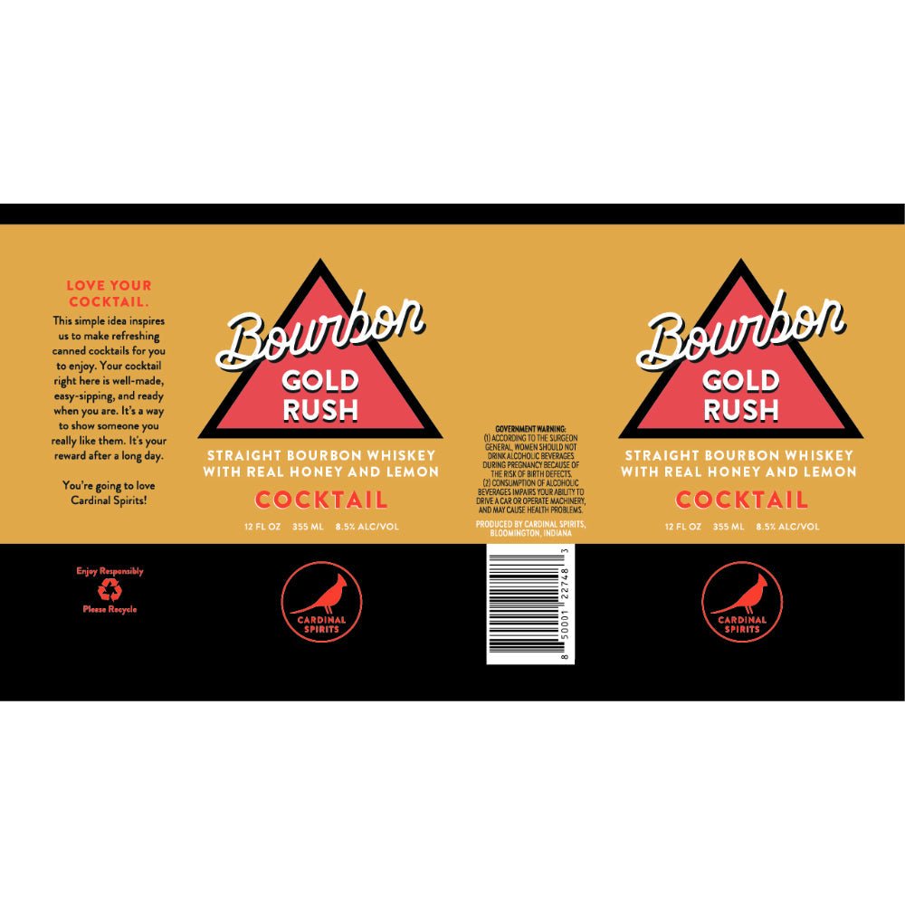 Cardinal Spirits Bourbon Gold Rush Canned Cocktail