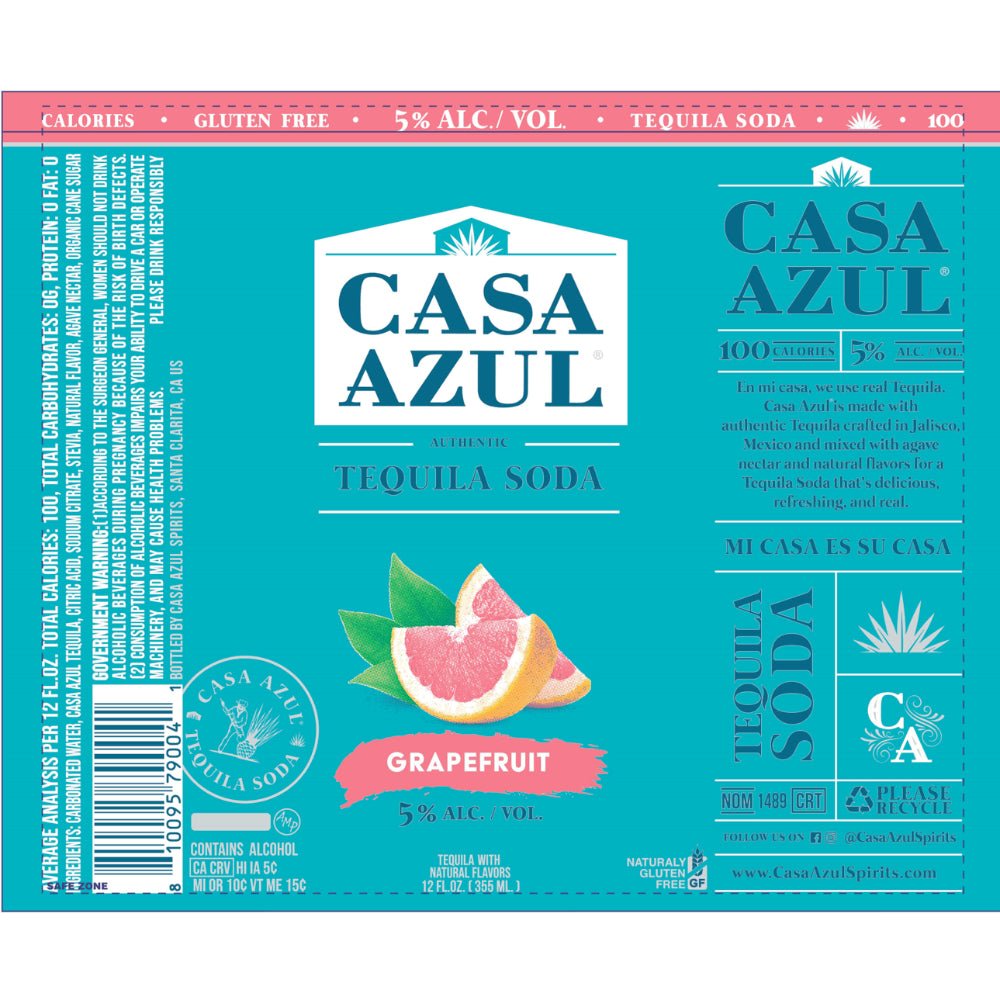 Casa Azul Grapefruit Tequila Soda 4pk