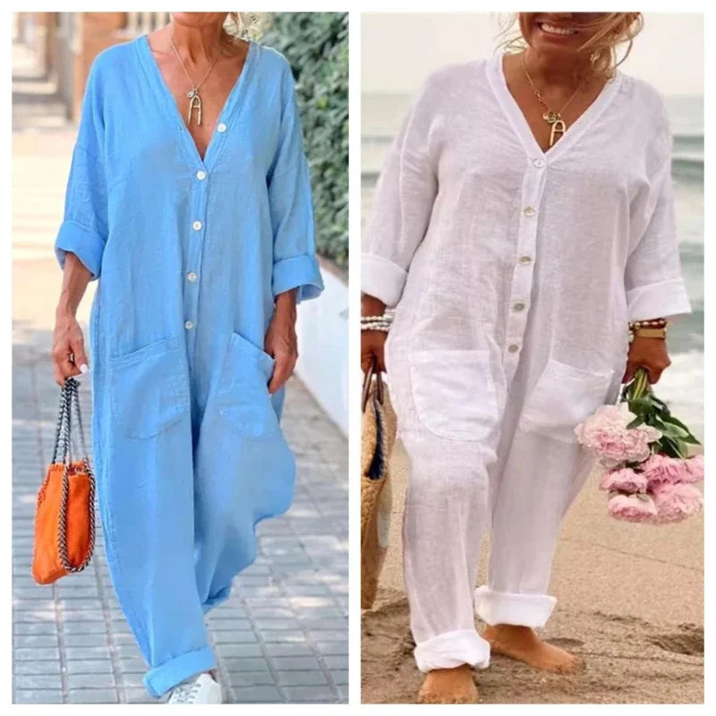 Combinaison Pantalon à Boutons - Bleu ciel