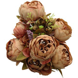 1 Bunch European Peony Artificial Flowers Party Silk fake Flowers Peonies For Autumn Wedding Decoration Home Hotel Decor Wreath 1125