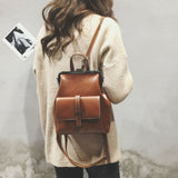 College Wind Retro Women Backpacks 2021 Fashion New High-quality PU Leather Women Shoulder Bags School bag Travel Books Rucksack