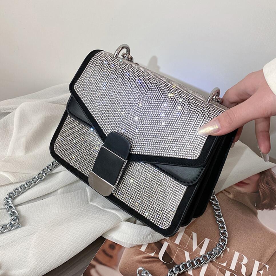 Diamond Square Crossbody bag 2021 Fashion New High-quality PU Leather Women's Designer Handbag Chain Shoulder Messenger Bag