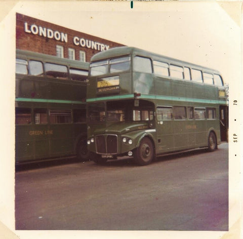 Gas-guzzling London Green Line Coaches 1970's style