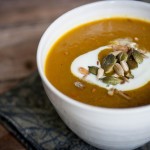 pumpkin soup with homemade curry powder