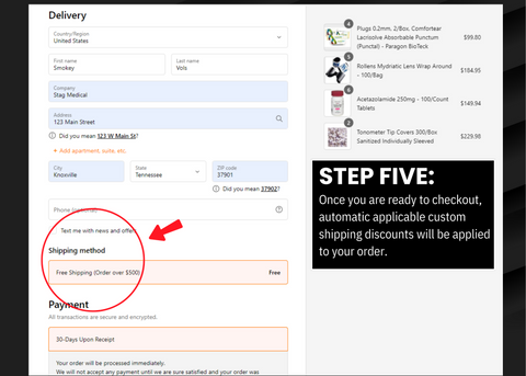 Custom Pricing - Eye Care Supply - How to Guide from Stag Medical & Eye Care Supply. Checkout.