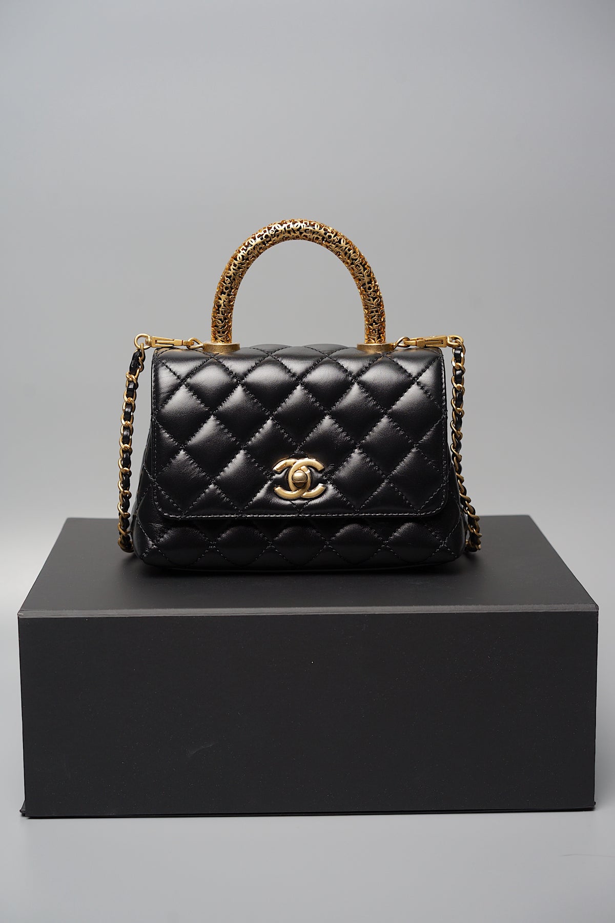 Túi Chanel Mini Coco Bolsa Handle Caviar Preta Bag Cao Cấp  Mikiishop