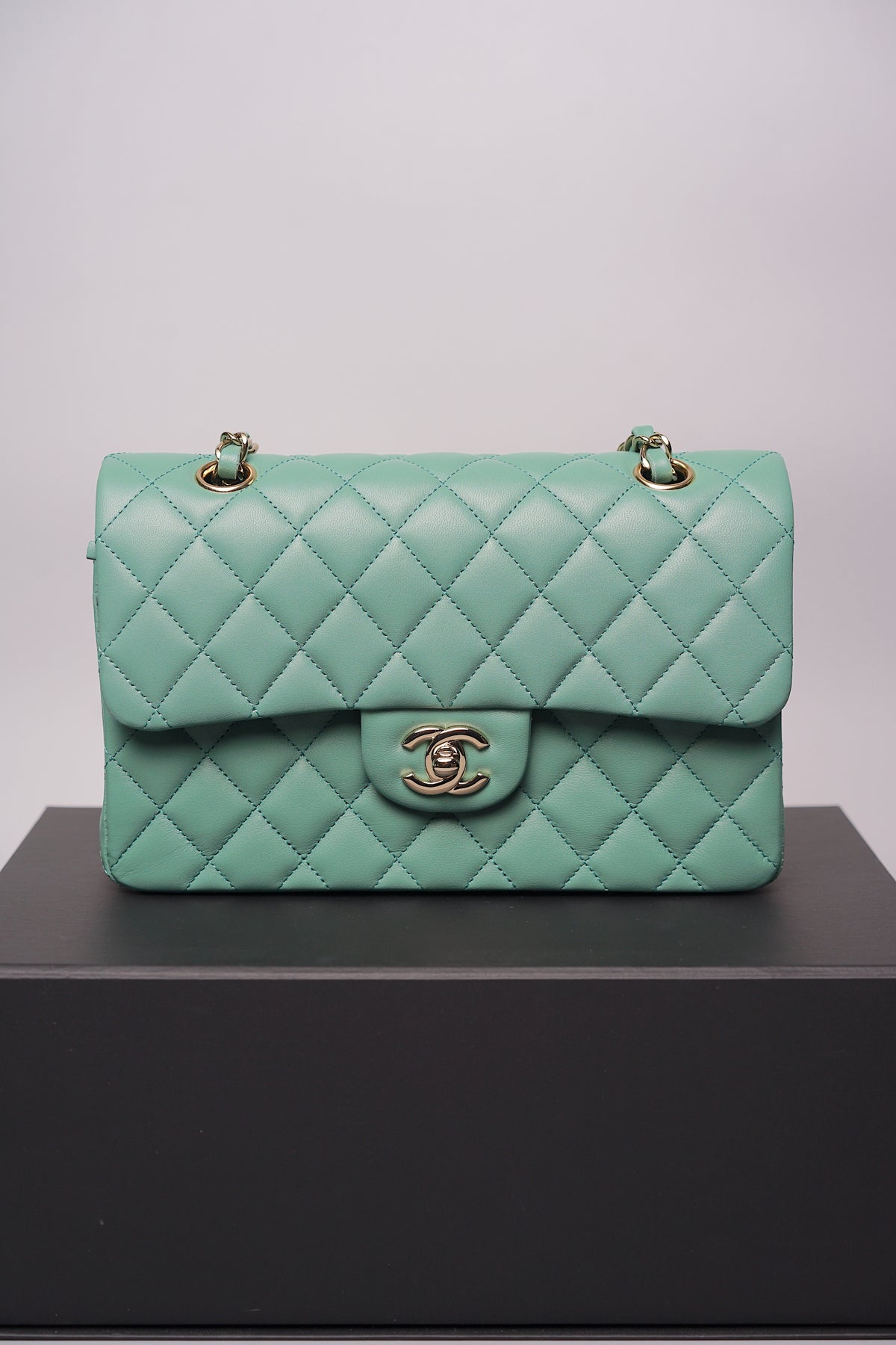 Chanel Small Double Flap in Light Green Lambskin (Brand New)– orangeporter