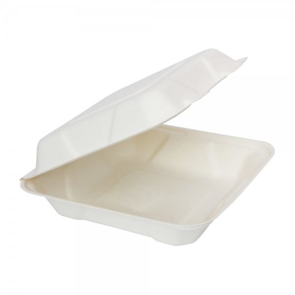 H661 RiteEarth 6x6 Bagasse Hinged Container with Ribs (500 Pcs) (jit) –  Pantree Food Service