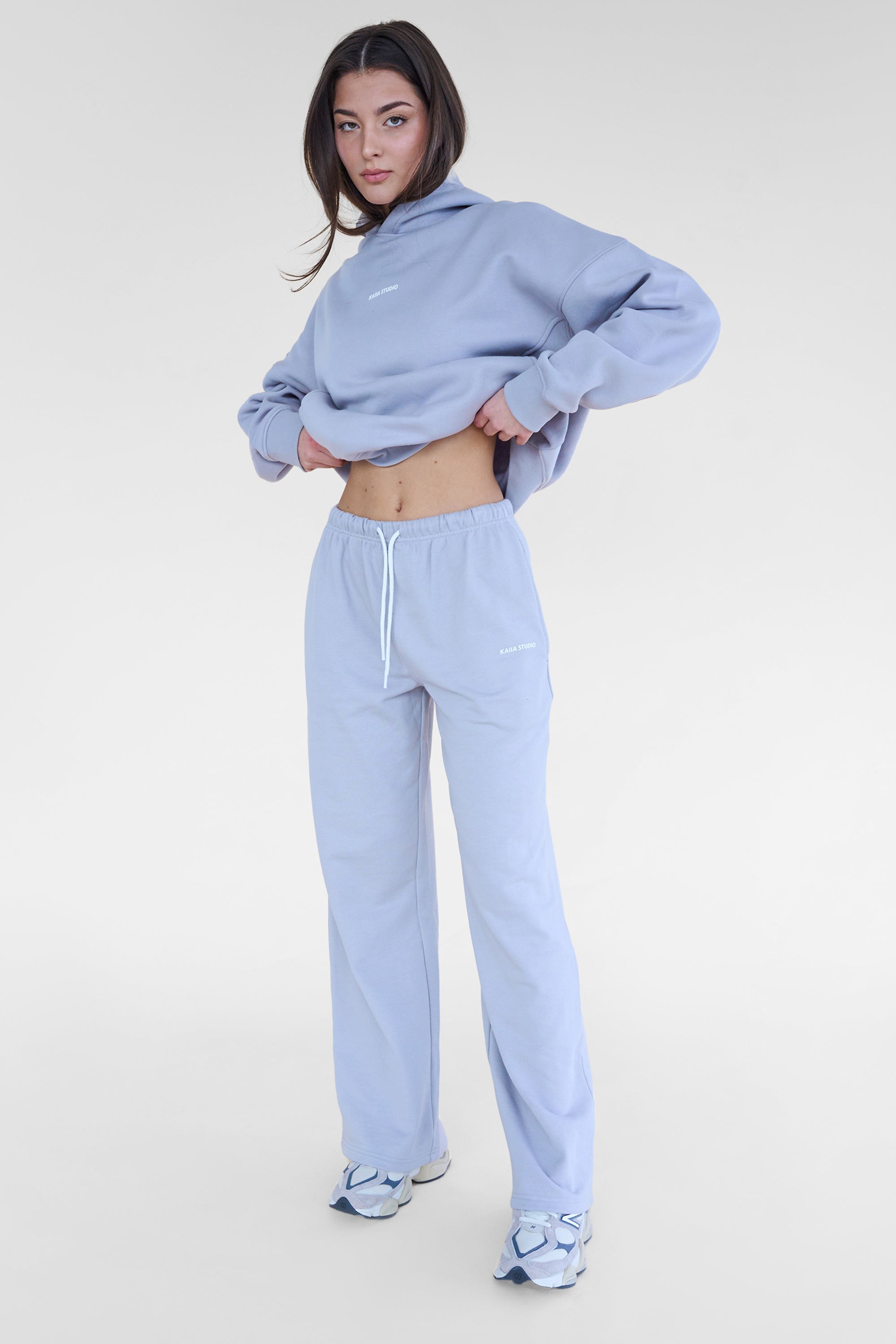 Image of Kaiia Studio Baggy Wide Leg Sweat Pants Grey